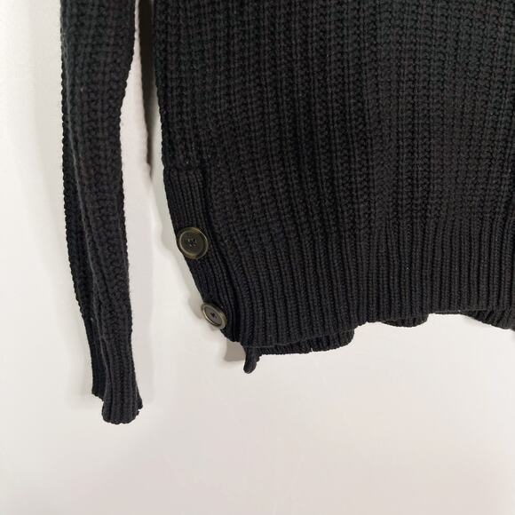 Madewell Small Black Mockneck Side Button Pullover Sweater Cotton Wool Womens - Picture 4 of 8